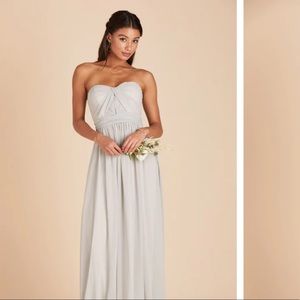 Birdy Grey long bridesmaid dress. Chiffon Dove Gray. Size small. NWT